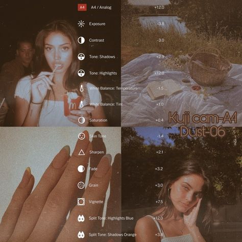 preset filter vsco vintage analog kuji cam retro 90s How To Edit Photos Like 90s, 90s Aesthetic Camera Settings, 90s Aesthetic Photo Edit, 90s Vintage Photos, How To Edit Retro Photos, Vintage Filters Vsco, Retro Photo Edit Lightroom, Retro Filter Vsco, 90s Photo Edit Lightroom