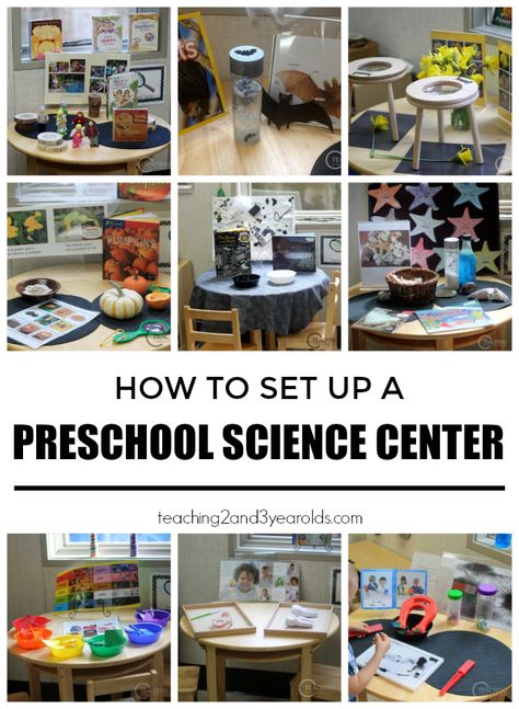 Preschool Science Center, Science Activities For Preschoolers, Science Center Preschool, Preschool Classroom Setup, Pre-k Science, Science Area, Science Room, Preschool Stem, Preschool Science Activities