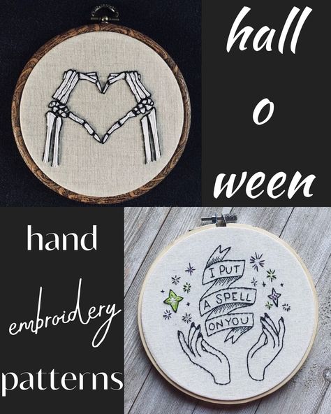 Spooky Hand Embroidery, Free Halloween Embroidery Patterns, Skeleton Embroidery Pattern Free, Goth Embroidery Patterns Free, Spooky Embroidery Patterns Free, Skull Embroidery Designs, Halloween Embroidery Patterns Free, Spooky Embroidery Patterns, Easy Embroidery Patterns Free Templates