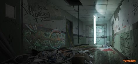 Tom_Clancys_The_Division_Concept_Art_by_FdG_09_Bellevue_05 Zombies, Tumblr, Composition Board, Tom Clancy The Division, Sci Fi Props, Abandoned Asylums, Zombie Art, Concept Art World, Tabletop Rpg Maps