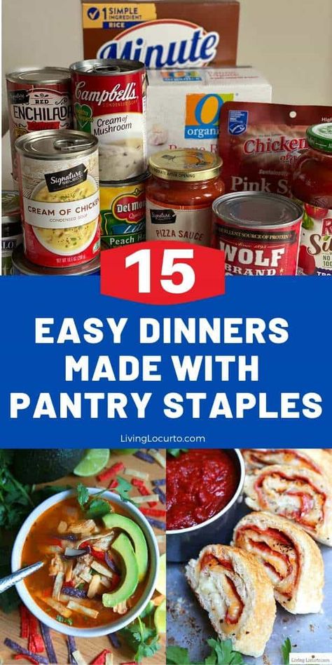 Can Meals Easy Dinners, Canned Food Dinner, Canned Crockpot Meals, Canned Meals Dump Dinners, Canned Goods Meals, Easy Walmart Recipes, Meals With Canned Vegetables, Recipes From Canned Food, Canned Food Ideas
