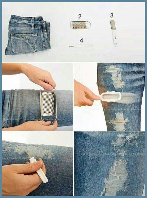 Being an adept of classical jeans can get quite boring over time. Clean and cut jeans are great for every occasion but why wouldn’t you want to stand out sometimes Celana Jins, Diy Distressed Jeans, Diy Clothes Tutorial, Diy Ripped Jeans, Jeans Tutorial, Denim Bottoms, Diy Jeans, Diy Vetement, Ropa Diy