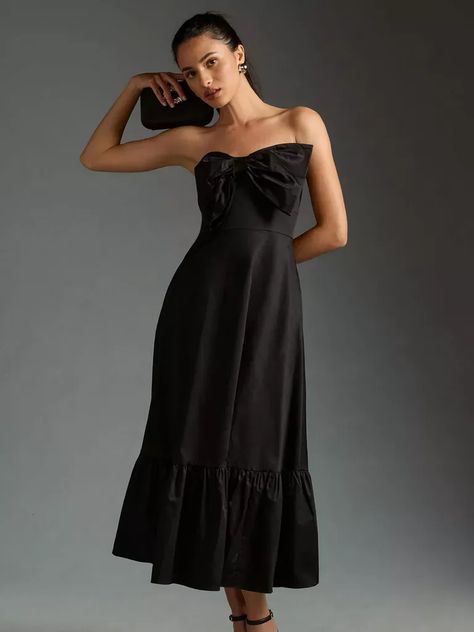 Black bow detail Hutch dress Black Tie Optional Wedding, Black Tie Event Dresses, Romantic Maxi Dress, Dresses For Wedding Guests, Black Tie Attire, Black Tie Wedding Guests, Christmas Dress Women, Tie Maxi Dress, Cocktail Dress Wedding