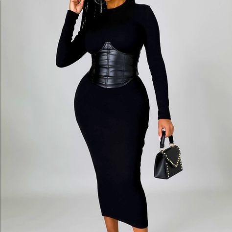 Black Funeral Dress Classy Long Sleeve, Modest Birthday Outfits Black Women, Church Dresses For Black Women, Black And White Funeral Outfit, Silk Black Dress Outfit, Modest Birthday Outfit, Plus Size Corset Outfits, Strapless Beaded Dress, Black Funeral Dress