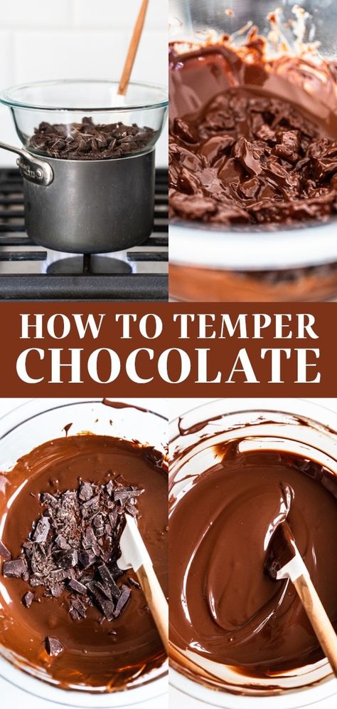 Here's how to temper chocolate! This post covers it all: best chocolate to use, correct temperatures, the microwave and seeding methods, and more! Everything you need for perfectly tempered chocolate is here. Use for chocolate covered strawberries, chocolate truffles, you name it! Essen, Style Buffet Table, Melt Chocolate For Dipping, Tempered Chocolate, Temper Chocolate, Strawberries Chocolate, How To Temper Chocolate, Chocolate Candy Recipes, Handle The Heat