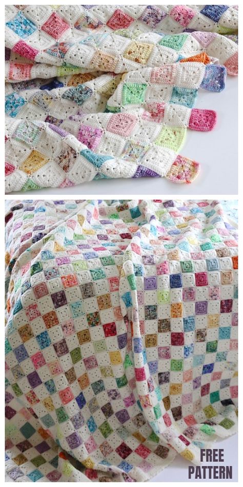 Battenberg Blanket Free Crochet Pattern Super Easy Crochet Blanket Free Pattern Easy, Chroching Ideas Easy, Solid Granny Square Pattern Free, Battenberg Blanket, Crochet Squares Pattern Free, Swedish Crochet, Granny Square Blanket Pattern Free, Solid Granny Square Blanket, Easy Granny Square Crochet Pattern