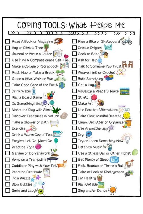 Coping Skills Worksheet, Coping Skills For Kids, Kids Coping Skills, Skills For Kids, Counseling Worksheets, Kids Checklist, School Counseling Lessons, Counseling Lessons, School Social Work