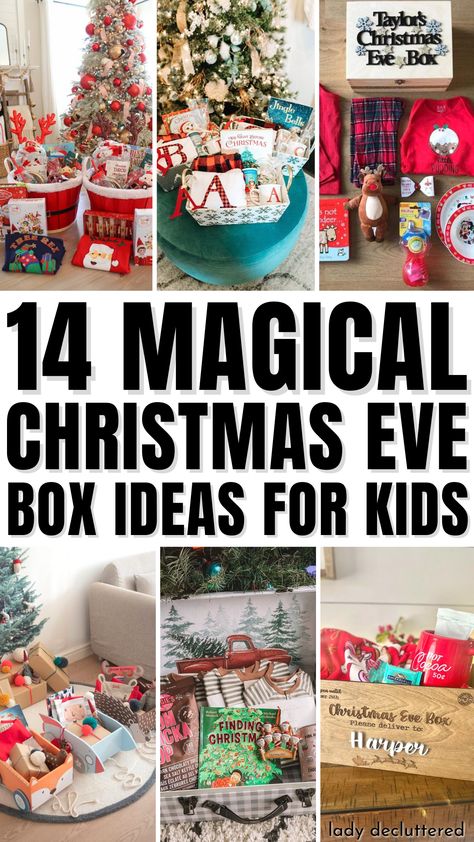 14 Magical Christmas Eve Box Ideas for Kids Christmas Eve Kids Box Ideas, Things To Put In Christmas Eve Boxes, Christmas Eve Kids Ideas, Christmas Eve Present Ideas, Christmas Eve Box Decoration Ideas, Gift Basket For Kids Christmas, Christmas Eve Boxes Ideas, Christmas Eve Gift Box Ideas, Christmas For Grandkids