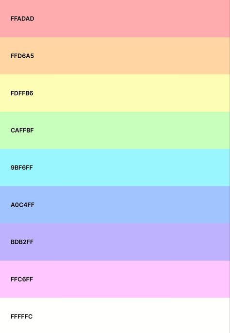 Rainbow Colours Wallpaper, Pastel Rainbow Color Pallete, Eight Color Palette, Pastel Color Palette Rainbow, Rainbow Pastel Palette, Pastel Rainbow Colour Palette, Pastel Rainbow Pallet, Rainbow Colors Palette, Bright Pastel Colour Palette