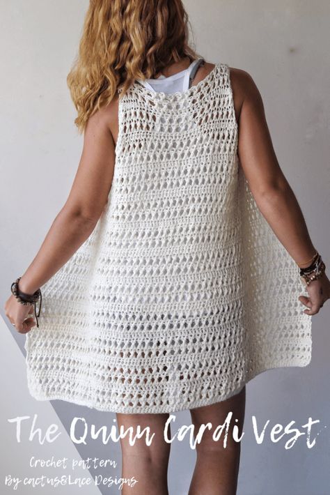 Crochet Long Vest Pattern Free Easy, Crochet Mandala Vest Free Pattern, Crochet Vest Outfit, Crochet Vest Pattern Free, Crochet Vests, Vest Pattern Free, Crochet Cardigan Pattern Free, Crochet Kimono, Pull Crochet