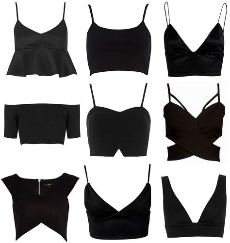 Crop tops and bralets. Of course I would want a color other than black. I love crop tops though! Crop Top Outfits, Maxi Skirts, Pakaian Crop Top, Pakaian Feminin, Kleidung Diy, Ropa Diy, 여자 패션, Mode Inspiration, Fesyen Wanita