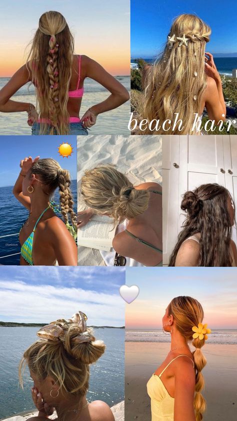 some hair inspo for summer ☀️ 🩷✨️ #beachhair #hairinspo #summerhairstyles #summerhairinspo #summeraesthetic2024 #beachvibesss #aesthetic #emojis Costa Rica, Salty Beach Hair, Cute Hair For Summer, Cute Boating Hairstyles, Hair Styles For Beach Day, Beach Braids Summer, Beachy Hair Styles, Hair Inspo For Summer, Hairstyle For The Beach