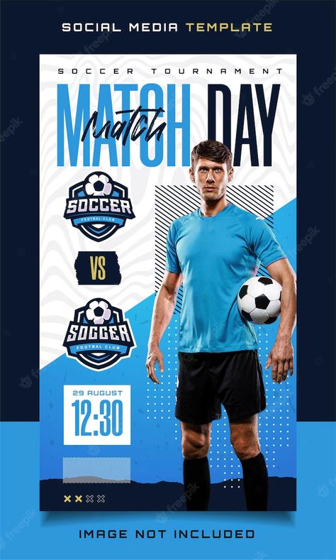 Premium Vector | Soccer sports match day banner flyer for social media story or post Sports Day Flyer, Sports Marketing Design, Kids Social Media, Template For Social Media, Soccer Banner, Football Banner, Sports Advertising, Soccer Theme, Social Media Branding Design