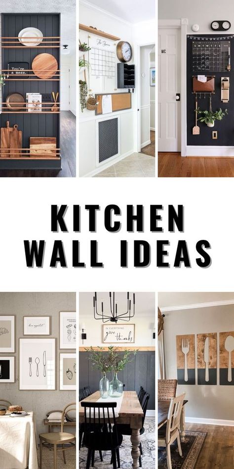 Reinvent your kitchen with wall ideas that are anything but ordinary. Opt for a half-painted look for a modern yet understated style. Combine this with rustic elements like farmhouse decor and unique accents to create a space that's both functional and visually appealing. Use colors and mirrors strategically to make even the smallest kitchen feel open and welcoming. It's all about balancing the bare with the decorated for a harmonious blend. Above Kitchen Sink Wall Decor, Wooden Shelves Kitchen Farmhouse Style, Small Focal Wall Ideas, Kitchen Open Wall Ideas, Functional Kitchen Open Shelving, Kitchen Backdrop Ideas, Kitchen Modern Wall Decor, Styling Open Cabinets In Kitchen, Modern Farmhouse Kitchen Artwork