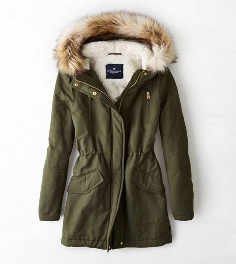 Shop our slideshow  for the 45 best winter coats that won’t let you down. Giorgio Armani, Pijamas Women, Green Parka, Looks Pinterest, Hooded Parka, Down Parka, Mode Style, Fall Winter Outfits, Winter Wear