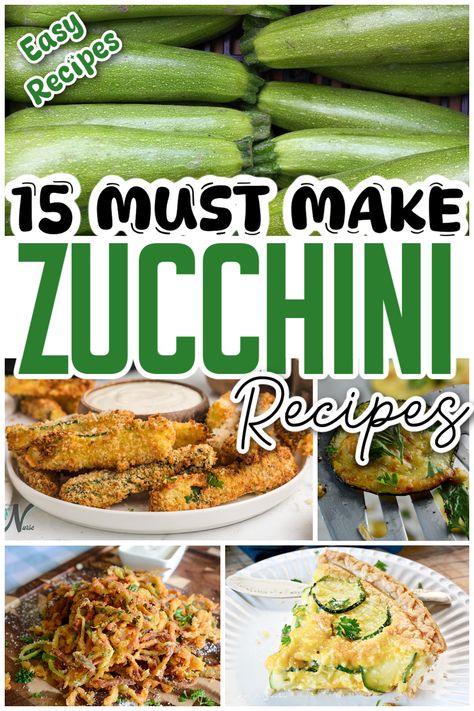 Discover 15 must-try zucchini recipes that are perfect for any meal! From savory dishes to sweet treats, these recipes are delicious and easy to make. Pin now and enjoy the versatility of zucchini! Layered Zucchini Recipes, Main Dish With Zucchini, Zucchini’s Recipes, New Zucchini Recipes, Zucchini Sides Healthy, What Goes With Zucchini, 1 Zucchini Recipe, Easy Courgette Recipes, Favorite Zucchini Recipes