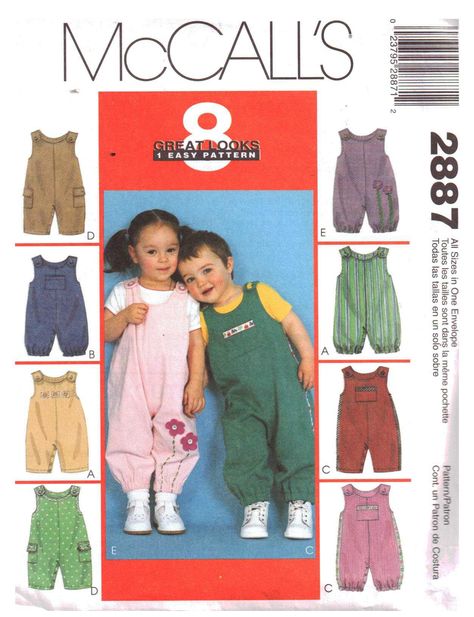 McCall's 2887 Infants' Jumpsuit with snap crotch Size: All Uncut Sewing Pattern https://is.gd/RlMgvo #McCalls, #SewingPattern Pattern-Walk Sewing Patterns For Baby, Baby Sewing Patterns Free, Vintage Overalls, Baby Sewing Patterns, Jumpsuit Pattern, Mccalls Sewing Patterns, Kids Patterns, Mccalls Patterns, Simplicity Patterns