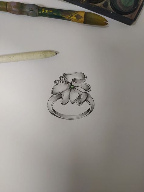 Drawing Gouache, Ring Sketch, Perfume Art, Art Jewelry Design, Geometric Pattern Art, Jewellery Design Sketches, Bridal Diamond Jewellery, Jewelry Drawing, Fancy Rings