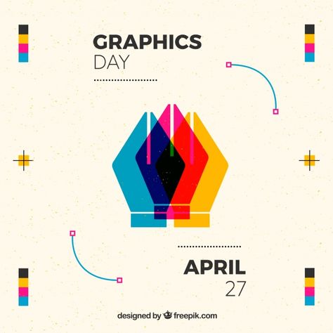 World graphics day background in flat st... | Free Vector #Freepik #freevector #freebackground #freedesign #freeworld #freegraphic-design World Graphics Day, Graphic Day, Valentines Letter, Print Design Template, Colorful Stationery, Black Friday Sale Banner, Day Background, Neon Design, Best Web Design