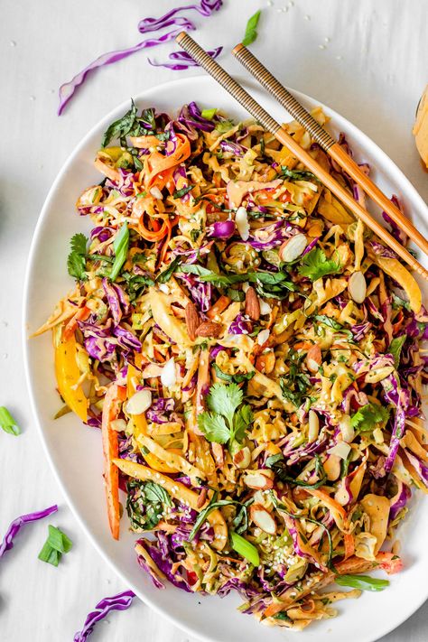 Chicken Salad, Thai Crunch Salad, Peanut Salad, Crunch Salad, Thai Salads, Peanut Dressing, Cabbage Salad, Summer Salad Recipes, Summer Salad