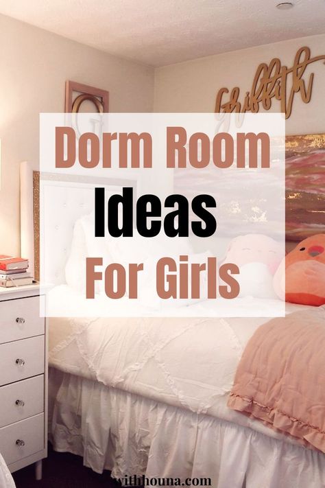 Trendy Dorm Room Ideas For Girls They Are Obsessed Over Dorm Room Makeover Before And After, Pretty Dorm Room Aesthetic, College Dorm Rooms Ideas, Dorm Room Ideas For Girls College 2024, Dormroom College Decor Ideas, Down Room Ideas, Dorm Room Set Up Ideas, Small Dorm Room Decor Ideas, Dorm Room Curtain Ideas