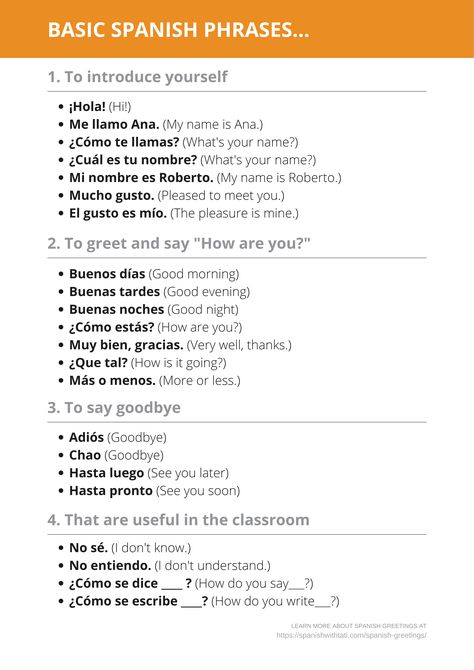 Tap the image to learn basic spanish greetings, farewells and phrases. Basic Phrases In Spanish, Spanish Phrases For Teachers, Basic Words In Spanish, Spanish Phrases Worth Knowing, Spanish To English Flashcards Free Printable, Spanish Basic Phrases, Easy Spanish Phrases, Learn Basic Spanish, Cute Spanish Phrases