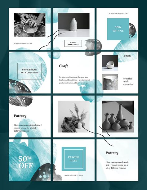 Creative Instagram Puzzle Template PSD - 12 Square Layout Templates Creative Instagram Layout, Instagram Grid Design Layout, Instagram Square Layout Design, Instagram Design Layout Grid, Creative Instagram Feed Layout, Square Layout Design, Creative Instagram Grid Design, Grid Layout Instagram, Instagram Layout Design