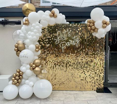 Victory Events on Instagram: “Throwing it back to some of our favourite events from 2021 this week 🏆 Continuing the white and gold colour scheme with our gold shimmer…” Gold Shimmer Wall Backdrop, Sequins Backdrop, Gold Shimmer Wall, Shimmer Wall Backdrop, Engagement Decoration, Shimmer Wall, Sequin Backdrop, Mom Party, Light Backdrop