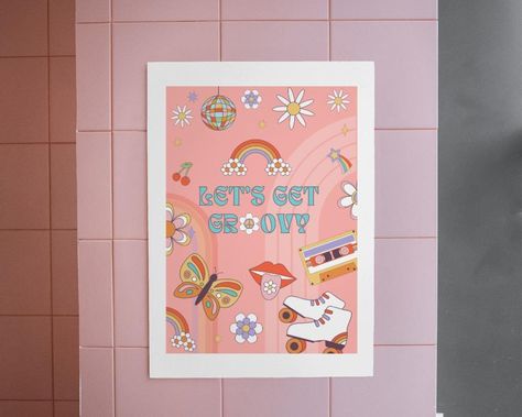 Bring a touch of retro charm and positivity to your space with our "Let's Get Groovy" Digital Wall Art! Featuring a vibrant design with pink rainbows and peace symbols, this artwork captures the essence of vintage style and playful vibes. Perfect for adding a groovy touch to your home, office, or any creative space, this digital print is an easy and stylish way to brighten up your decor. Key Features: Retro Design: Embrace the vintage aesthetic with a fun and colorful design featuring pink rainb Peace Design, Vintage Retro Decor, Ciel Rose, Rainbow Peace, Wall Art Pink, Groovy Retro, Pink Rainbow, Art Pink, Retro Home Decor