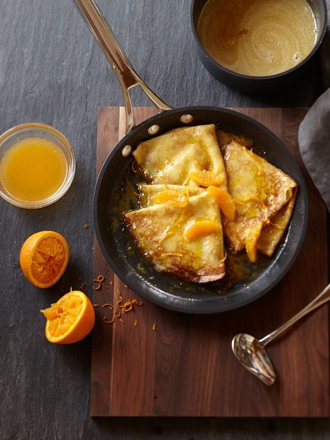 Crepes Suzette | Williams-Sonoma Taste Crepe Suzette Recipe, Crepes Suzette, Crepe Suzette, Romantic Breakfast, French Crepes, French Desserts, Crepe Recipes, Grand Marnier, French Cooking