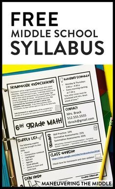 6th Grade Ela, 7th Grade Ela, 6th Grade Science, Middle School Ela Classroom Setup, Middle School Syllabus, Syllabus Template, Class Syllabus, Middle School Math Classroom, Biology Teacher