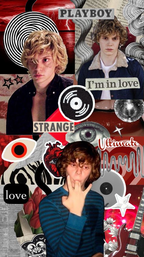 Evan Peters, Ahs Aesthetic, Tate And Violet, Tate Langdon, Edgy Wallpaper, Horror Story, Red Aesthetic, American Horror, American Horror Story