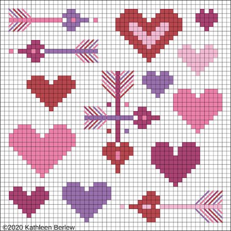 Floss & Fleece: Cross-Stitch Minis: Valentine Hearts Embroidery Stitch Sampler, Stitch Wedding, Stitch Family, Cross Stitch Fonts, Tiny Cross Stitch, Stitch Sampler, Xmas Cross Stitch, Heart Embroidery, Embroidery Stitch