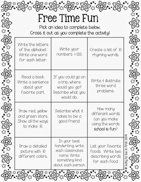 Do you ever have early finishers? Well, snag Free Time Fun below to keep in your students’ desks.  They simply pull it out when they have a few free moments! {Right now, I use the BAT Book in my class for early finishers} Fonts: KG Fonts & Cara Carroll Graphics: Pink Cat Studio Can you … Anchor Activities, Relief Teaching Ideas, Fast Finisher Activities, Free Time Activities, Substitute Teaching, Early Finishers Activities, Fast Finishers, 2nd Grade Classroom, Substitute Teacher