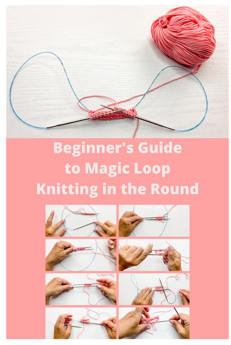 Molde, How To Magic Loop Knit, Knitting Magic Loop, Round Needle Knitting Patterns, Knit Magic Loop, Magic Loop Knitting Tutorials, Knitting In The Round For Beginners, Circular Needle Knitting Patterns, Circular Knitting Patterns