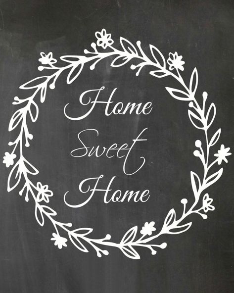 Hey guys I'm back with another Free Printable - Home Sweet Home, I included a DIY Shadowbox frame you can make in 10 minutes! Chalkboard Art, Farmhouse Signs Diy, Art Deco Font, Chalk Design, Adult Crafts, Trendy Home, Diy Signs, Brush Lettering, Printable Signs