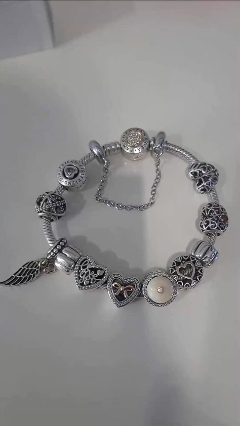 Pandora Bracelet On Wrist, Pandora Aesthetic Bracelet, Aesthetic Pandora Bracelet, Pandora Charm Bracelet Ideas, Pandora Charms Aesthetic, Pandora Charm Bracelet Aesthetic, Pandora Bracelet Aesthetic, Pandora Aesthetic, Pandora Bracelet Ideas