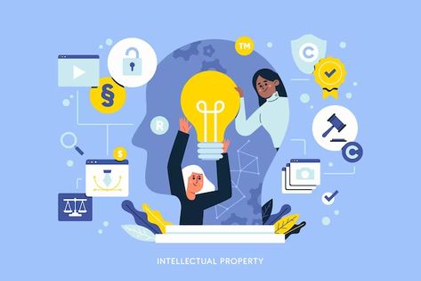 Intellectual Property Illustration, Property Illustration, Intellectual Property Law, Property Rights, Intellectual Property, Premium Vector, Graphic Resources, Clip Art, Quick Saves