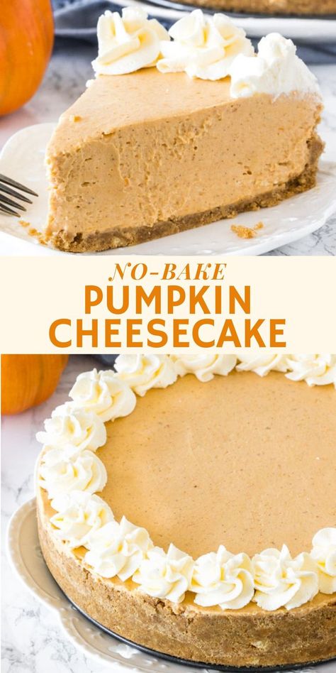 Cinnamon Graham Cracker Crust, Pumkin Recipes, Thanksgiving Cheesecake, Pumpkin Deserts, 2023 Thanksgiving, Holiday Desert, Side Ideas, Couples Dinner, No Bake Pumpkin