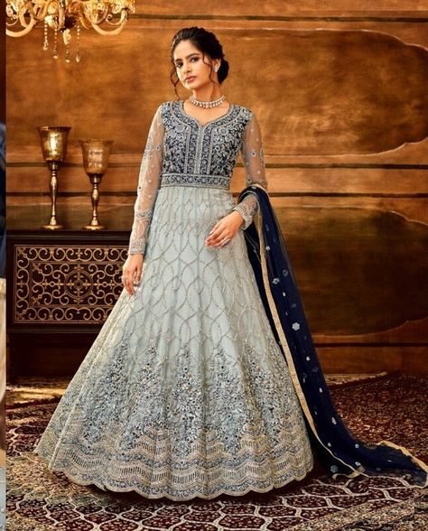 Grey Anarkali Suits, Grey Anarkali, Long Anarkali Gown, Bridal Anarkali, Pengantin India, Long Anarkali, Embroidered Anarkali, Salwar Kamiz, Designer Anarkali