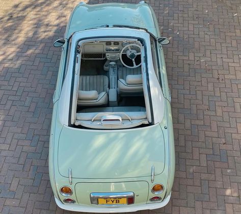 Nissan Figaro Interior, Figaro Car Nissan, Coquette Car, Figaro Car, Nissan Figaro, Phone Widget, Cars Vintage, Fame Dr, Classic Cars Vintage