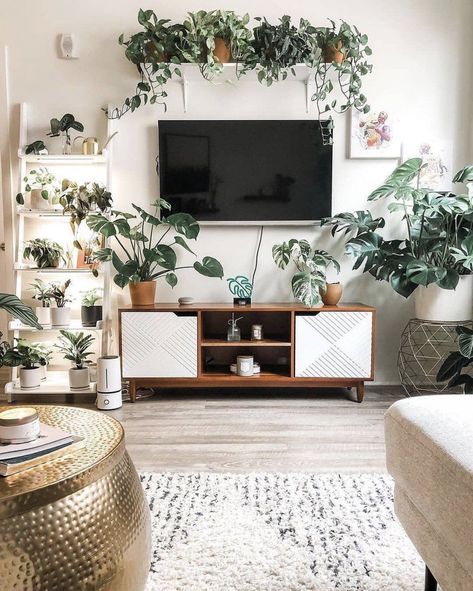 Above Tv Decor, Decor Above Tv, Tv Wall Decor Living Room, Living Room Plants Decor, Decor Around Tv, نباتات منزلية, Living Room Plants, Tv Wall Decor, Decoracion Living