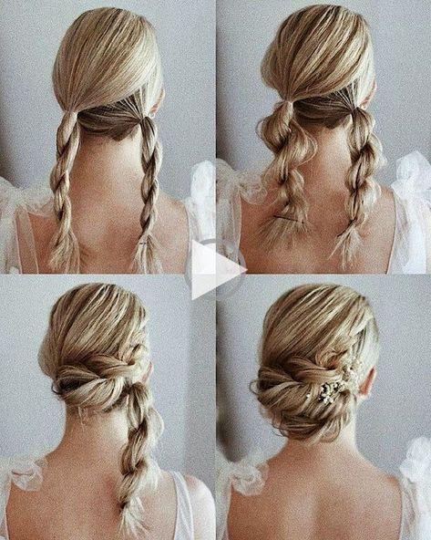 + Wedding Hair Tutorial For Brides or Bridesmaids BeautyDiagrams hairstyles for medium length hair hoco, hairstyles for medium length hair black, hairstyles for medium length hair men, ..? Easy Homecoming Hairstyles, Sanggul Modern, Wedding Hairstyles Tutorial, Vlasové Trendy, Elegant Wedding Hair, Hairstyles Summer, Beach Hairstyles, Hairstyles Curly, Hairstyles Easy