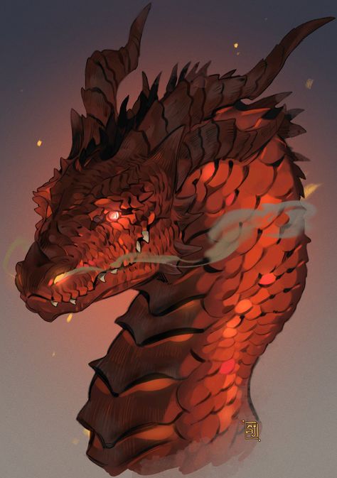 Fire Lizard Fantasy Art, Brown Dragon Art, Dnd Red Dragon, Dragon Egg Drawing, Dragon Scales Drawing, Armoured Dragon, Fire Wyvern, Fire Dragon Art, Amber Dragon