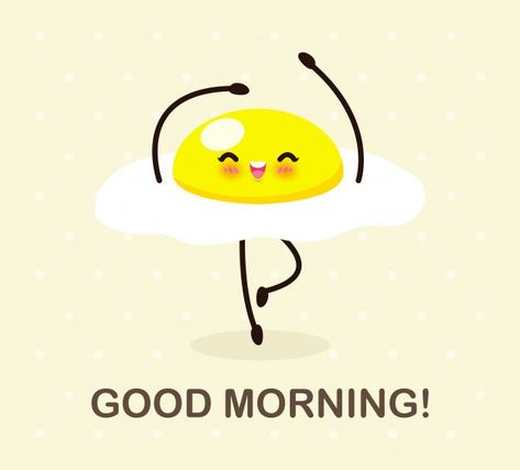 Good morning funny food, cute fried egg ... | Premium Vector #Freepik #vector #food #character #cartoon #comic Cartoon Good Morning, Goodmorning Cute, Good Morning Art, Cute Morning, Good Morning Cute, Cute Morning Quotes, Food Character, Good Morning Cartoon, Funny Good Morning