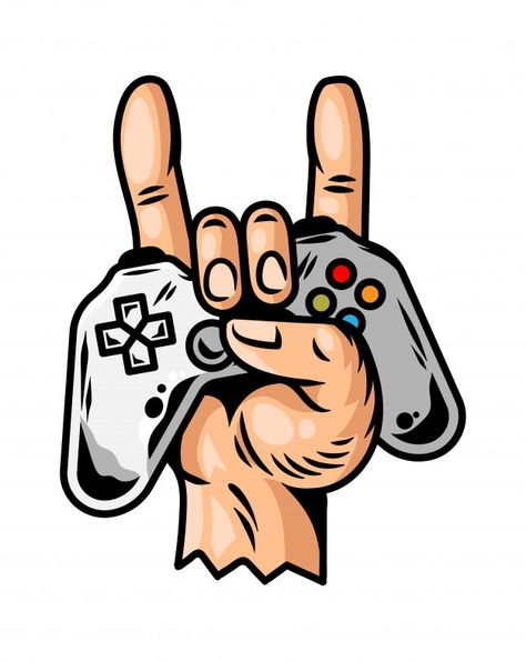 Hand which keep modern gamepad joystick ... | Premium Vector #Freepik #vector #vintage Game Controller Tattoo, Joystick Drawing, Controller Drawing, Video Game Stickers, Gaming Drawing, Game Controller Art, Gaming Stickers, Game Drawing, Game Stickers