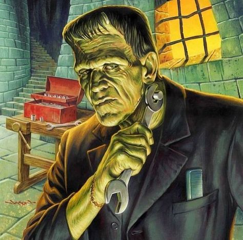 Monster Mash: The Art of Jason Edmiston | Seeker of Truth Frankenstein Art, Halloween Frankenstein, Horror Monsters, Frankenstein's Monster, Famous Monsters, Horror Movie Art, Monster Mash, Classic Horror Movies, Universal Monsters