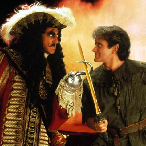 Hook, 1991. | Robin Williams: A Life In Pictures Stand Up Comedians, Fantasy Films, Hook 1991, Hook Movie, Peter Pan Art, Life In Pictures, Dustin Hoffman, Humphrey Bogart, Steven Spielberg