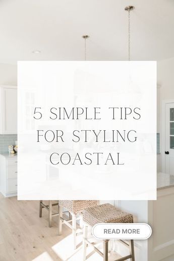 Coastal design is elegant and refined and can be implemented using these 5 simple tips. | White Ridge Designs | Coastal Design | Interior Design | Home Decor Modern Coastal Luxe Interiors, California Coastal Home Decor, Modern Coastal Chic Decor, Cosy Beach House Interior, Joanna Gaines Coastal Style, Nantucket Coastal Interior Design, Modern Coastal Home Interiors, Beachy Coastal Decor, Coastal European Home