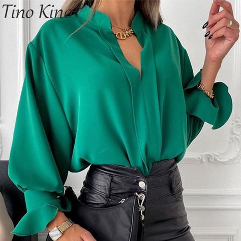 Long Sleeve Chiffon Shirt, Interesting Clothes, Female Tops, Ladies Shirts, Elegant Office, Top Shirt Women, Sleeve Women, Bow Blouse, Chiffon Long Sleeve